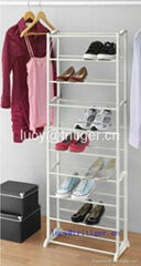 30 pair plastic and metal shoe rack