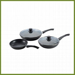 marble coating fry pans with lid