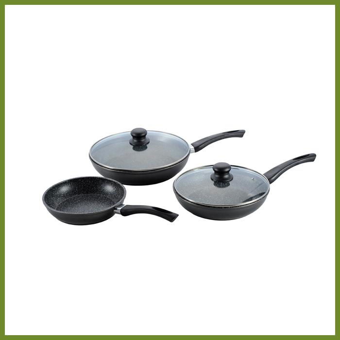 marble coating fry pans with lid