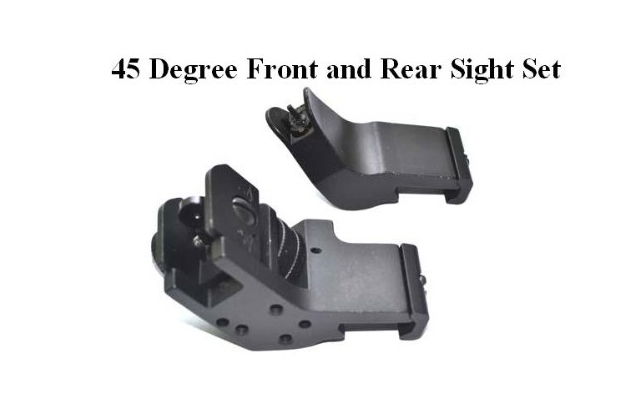 Ar15 Front and Rear 45 Degree Rapid Transition Buis Backup Iron Sight