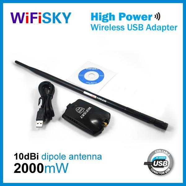 wifisky2000 usb wlan adapter,8187l chipset,54Mbps,10dBi antenna,Crack CD 3