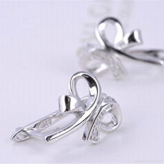 2014 new design sterling silver gold plating studs earring