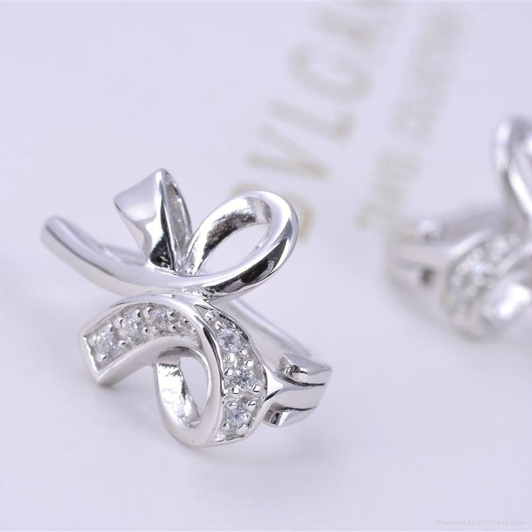 2014 new design sterling silver gold plating studs earring 2
