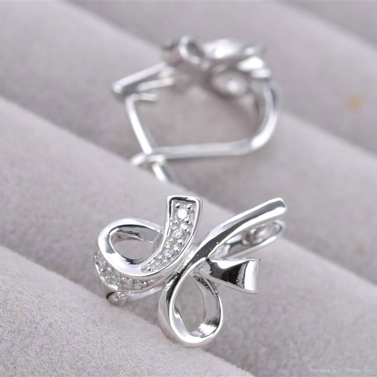 2014 new design sterling silver gold plating studs earring 3