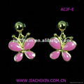 Manufacturer wholesale gold and silver enamel earring 1