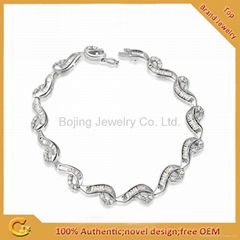 Hot selling design sterling silver snake tennis bracelet