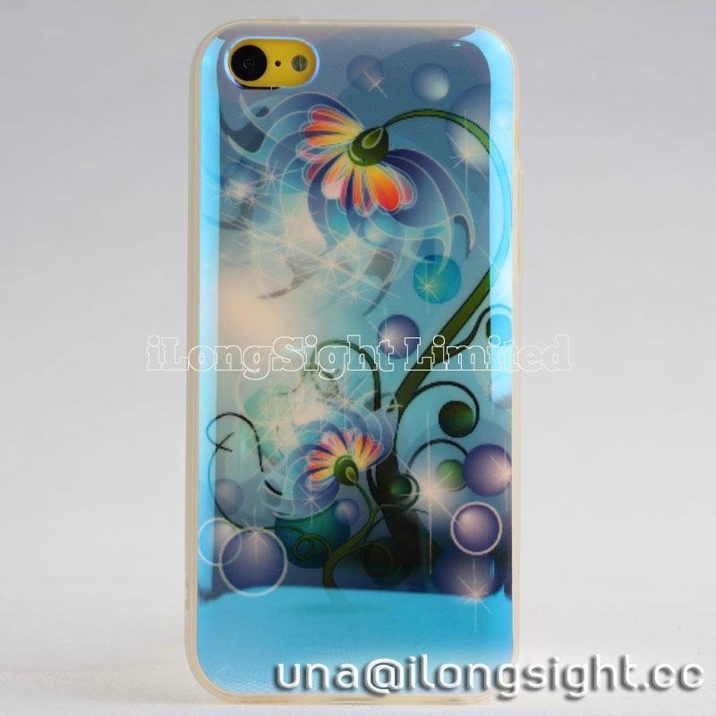 Colorful Floral Discolor TPU Case For iPhone 5 5s 2