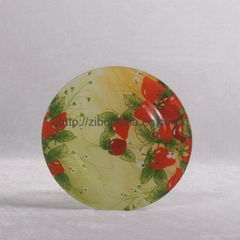 Custom decal glass fruit plate,charger