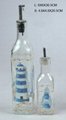 Vinegar and oil glass bottle with decal