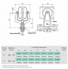 4 inch conveyor chain trolley