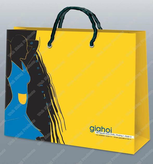 Elegant art paper paper bag with nice printing 3