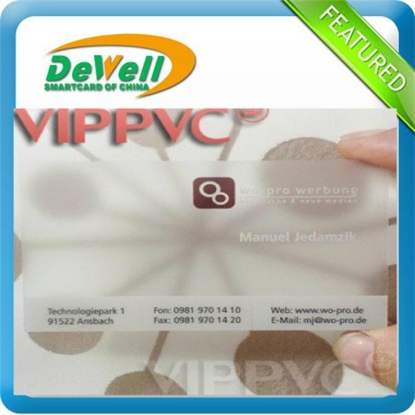 fashion and fancy double sided pvc business cards PVC PET ABS material transpare 3