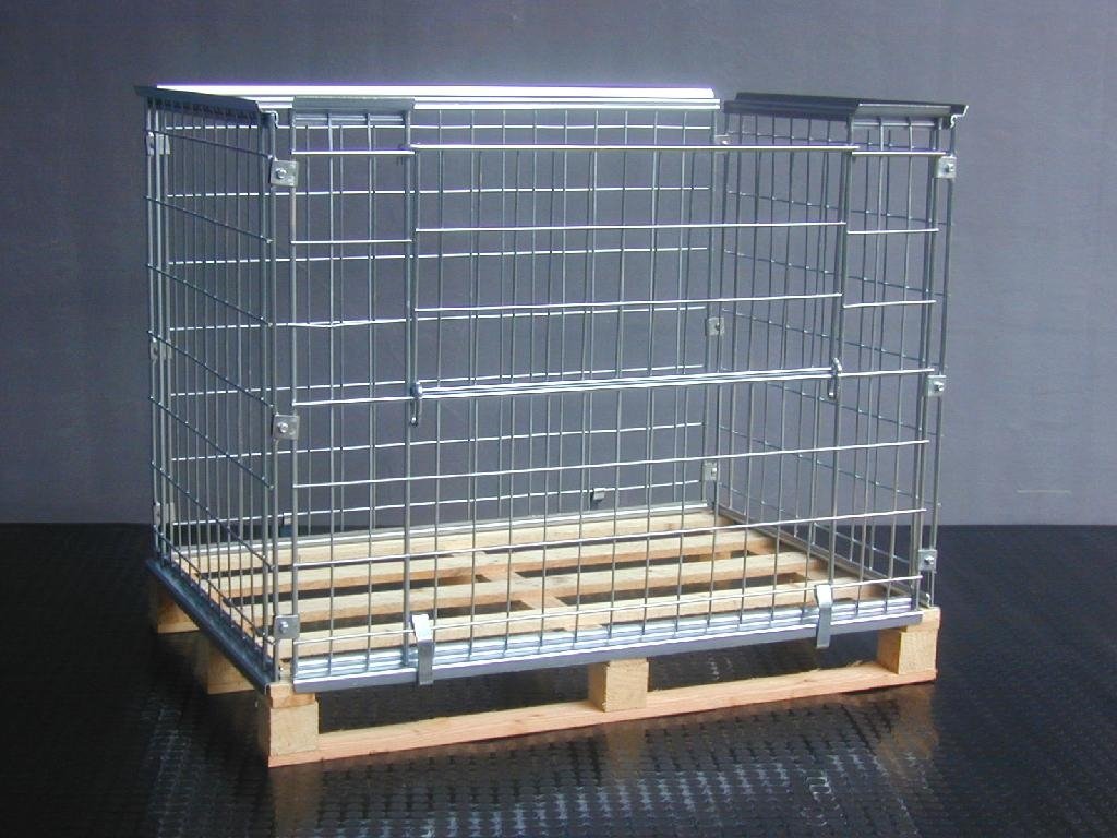 Wire Mesh Container （with wooden-pallet）