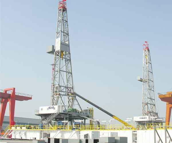 The skid-mounted drilling rigs 4
