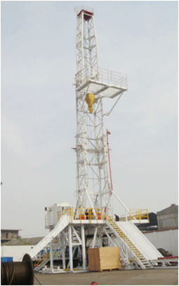 The skid-mounted drilling rigs 5