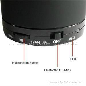 Metal round mini Bluetooth speaker with strong bass 3