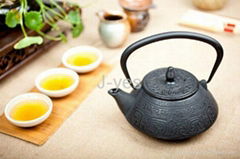 Antique enamel cast iron tea kettle