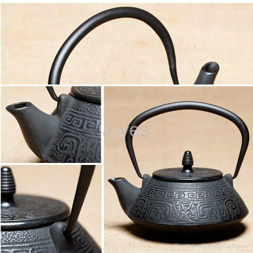 Antique enamel cast iron tea kettle/teapot 3