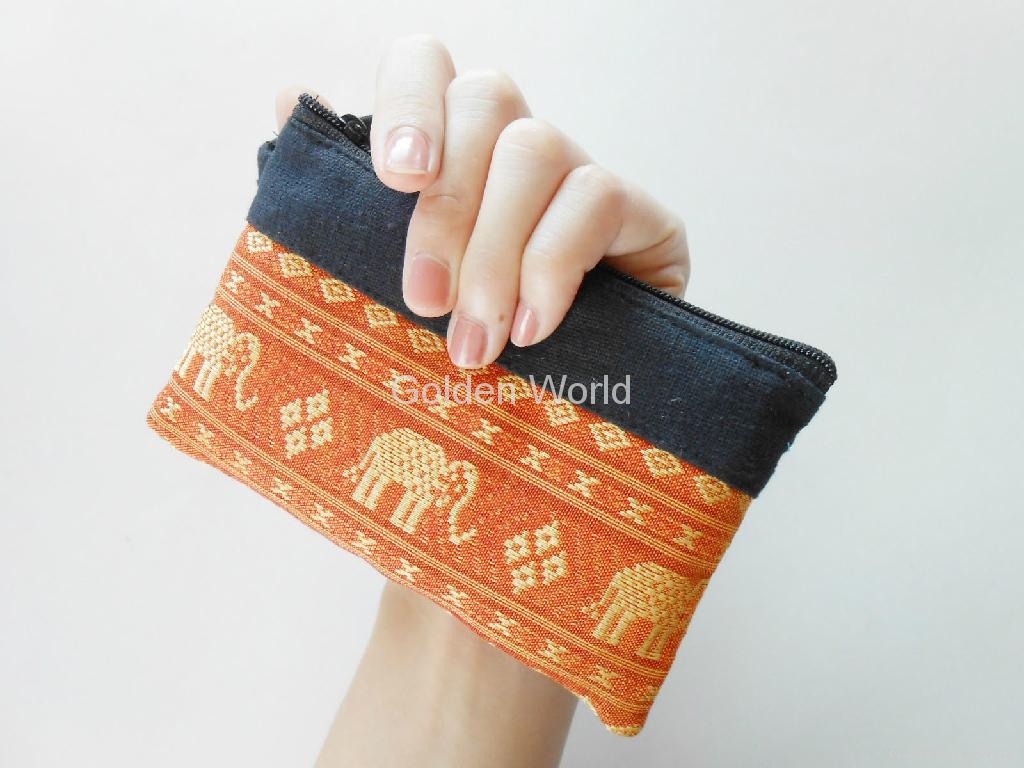 Zipper Coin Pouch Purse Elephant Small Bag Embroidery KP10045