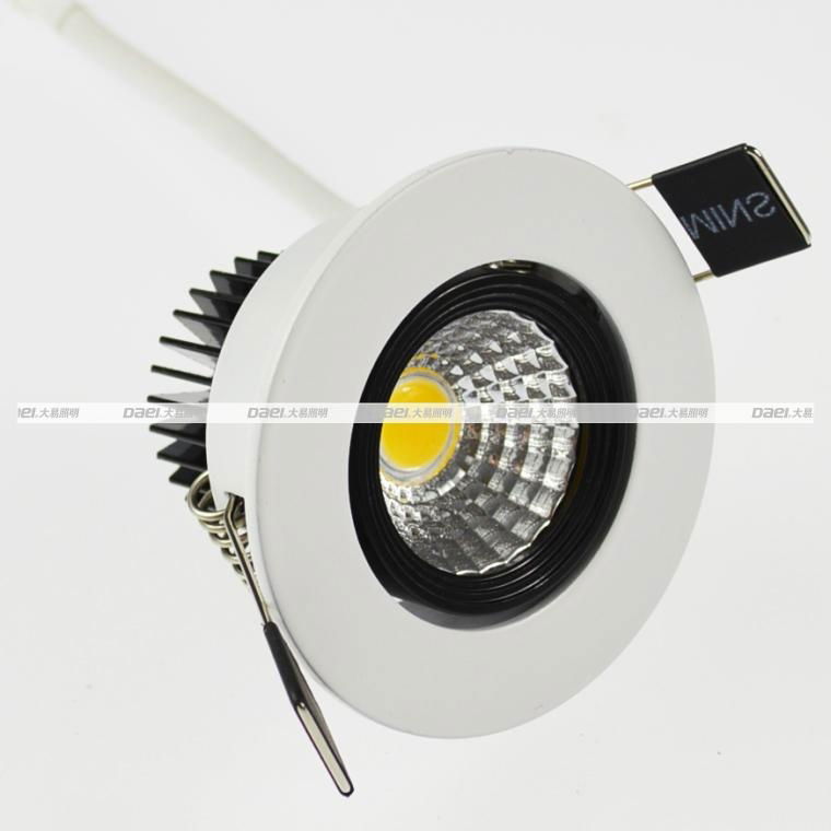 Daei Brand 3w LED Downlight Recessed indoor COB Chip light for free shipping  3