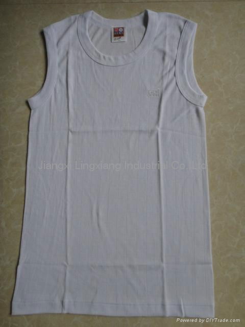 men branded plain white combed cotton tank top for underwear and sports wear 2