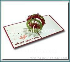 New year Global - 3D Pop up Greeting Card