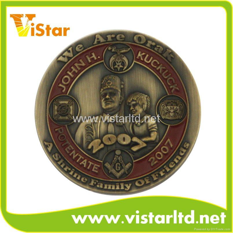 3D Military coin with printing emblem 3