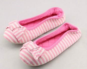 Kids striped heel elastic ballerina