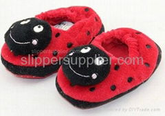 Kids 3D easy velour enclosed back slippers