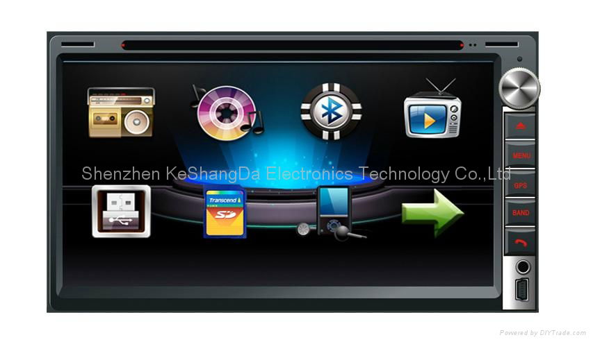 Universal double din car dvd with 6.95 inch touch screen