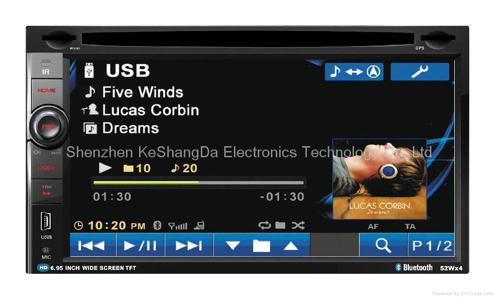 Universal double din car dvd with 6.95 inch touch screen 3