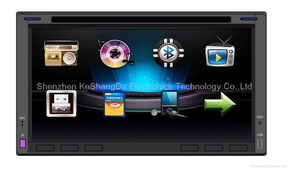Universal double din car dvd with 6.95 inch touch screen 4