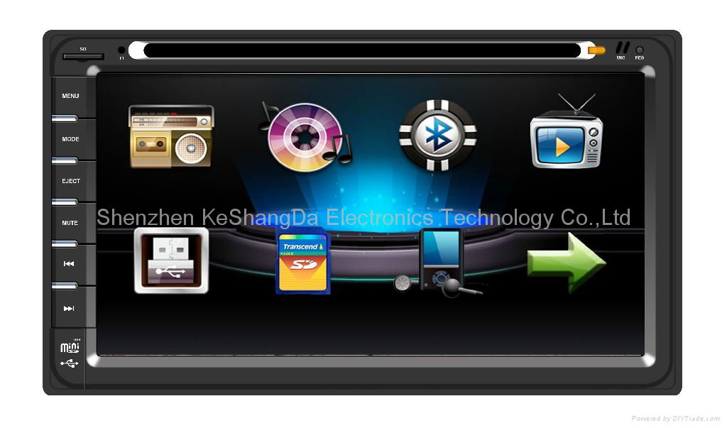 Universal double din car dvd with 6.95 inch touch screen 5