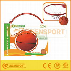 Metal basketball hoop ring with ball