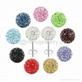 fashion jewelry wholesale shamballa stud earrings 10 colors
