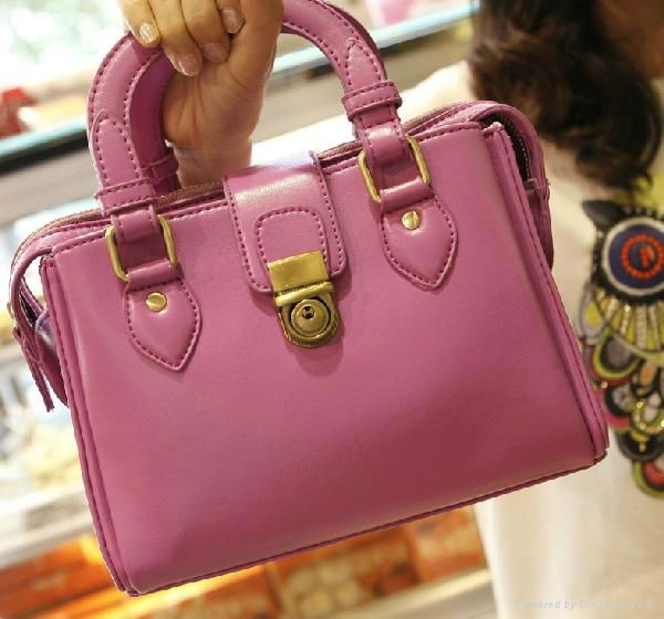 2014 women's handbag lock genuine leather shoulder bag  2