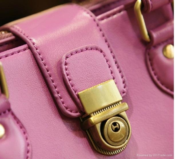 2014 women's handbag lock genuine leather shoulder bag  4
