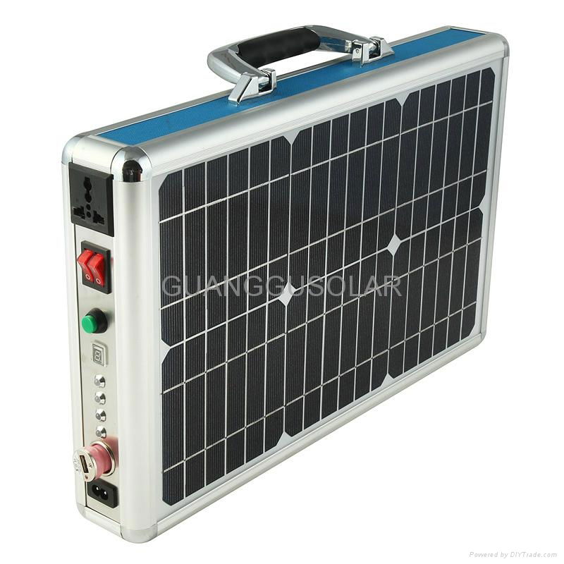 15W Solar Briefcase Ultra Thin Solar Power System Solar Lighting Kit