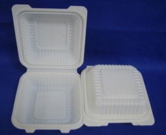 disposable biodegradable cornstarch clamshell takeout box