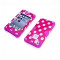 (Purple&Red)PC+Silicone 2in1 Cover Case for IPHONE 4&4s 