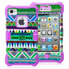 Purple Hybrid Hard Cases Cover for IPHONE 4&4s 