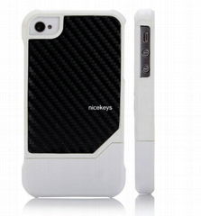 White Stripe Combo Hard High Impact Apple iPhone4 4S Armor Case