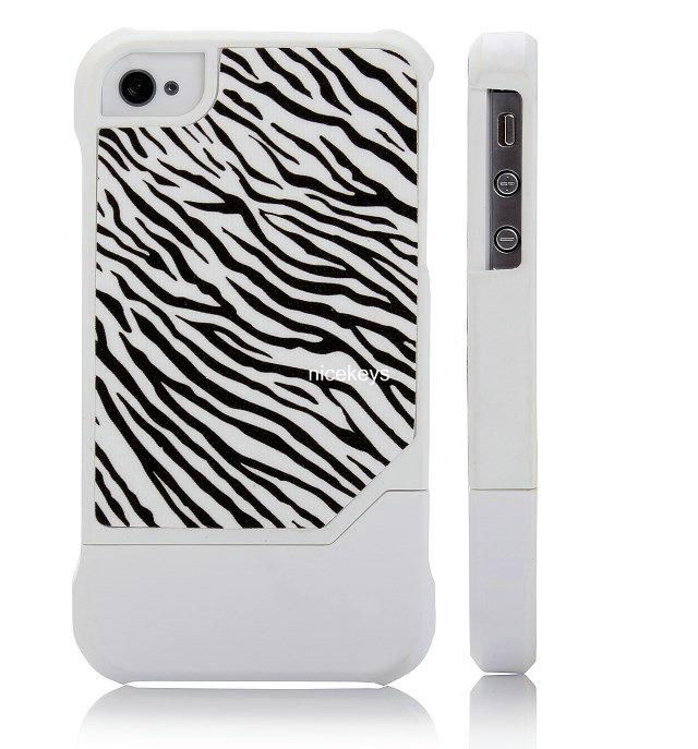 White Zebra Combo Hard High Impact Apple iPhone4 4S Armor Case