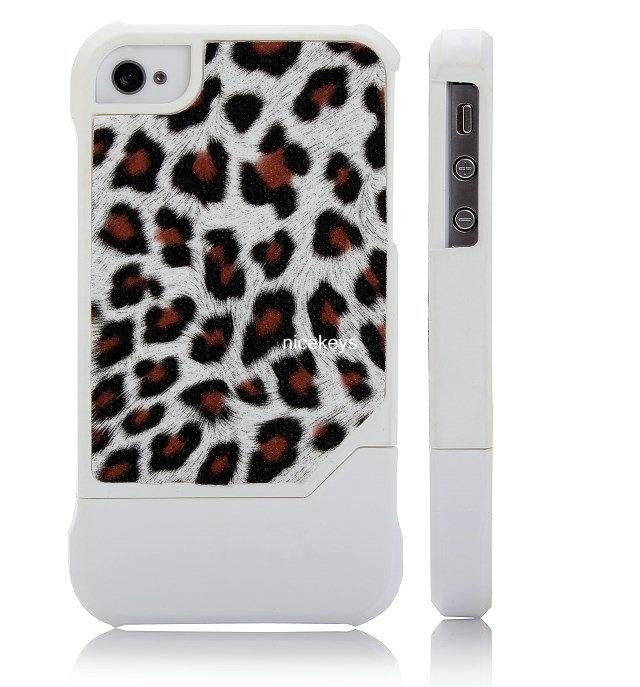 Leopard Combo Hard High Impact Apple iPhone4 4S Armor White Case
