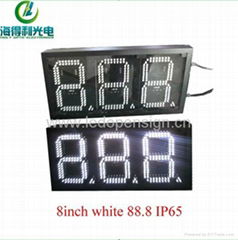 white color 8inch 888 ip65 waterproof led gas price digital sign