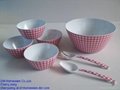 Reusable plastic salad bowl sets with fork and spoon of 7 pcs 2