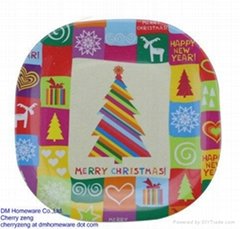 Plastic square plates for christmas holiday