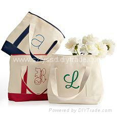 Custom Printed Canvas Fabric Shopping Tote Bag 2