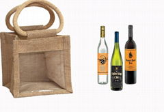 Custom logo printing jute gift bag 