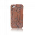 rosewood Wood Wooden Carved Hard Case Cover For iPhone 4 4S  2